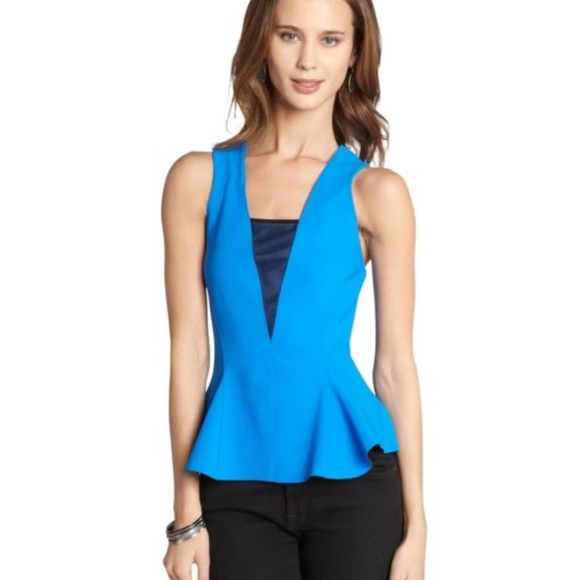 blue peplum blouse